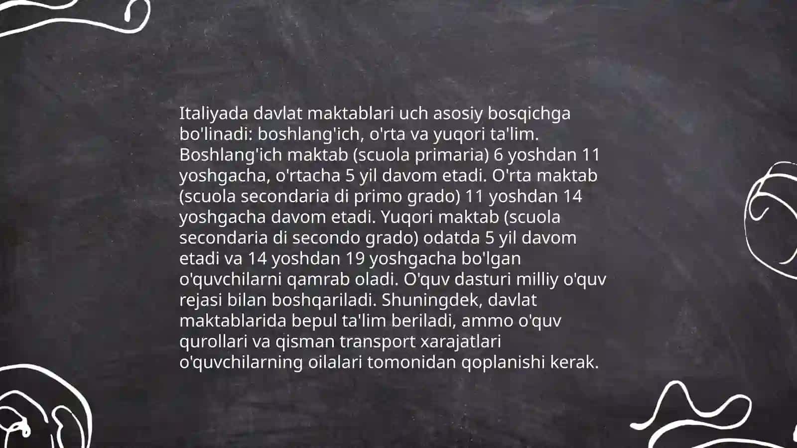 Italiya davlatining talim tizimi. Rivojlanishi 4