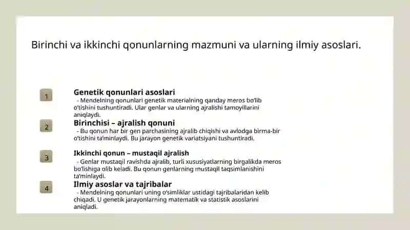 Mendelning 1-2- qonunlari 4