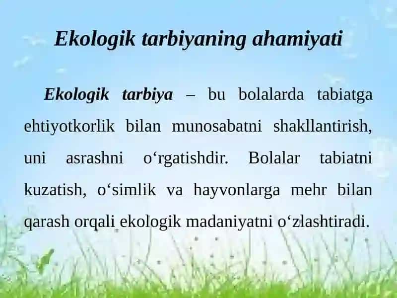 Tabiatdagi ekologik bog‘lanishlar haqidagi bilimlarni shakllantirish 4