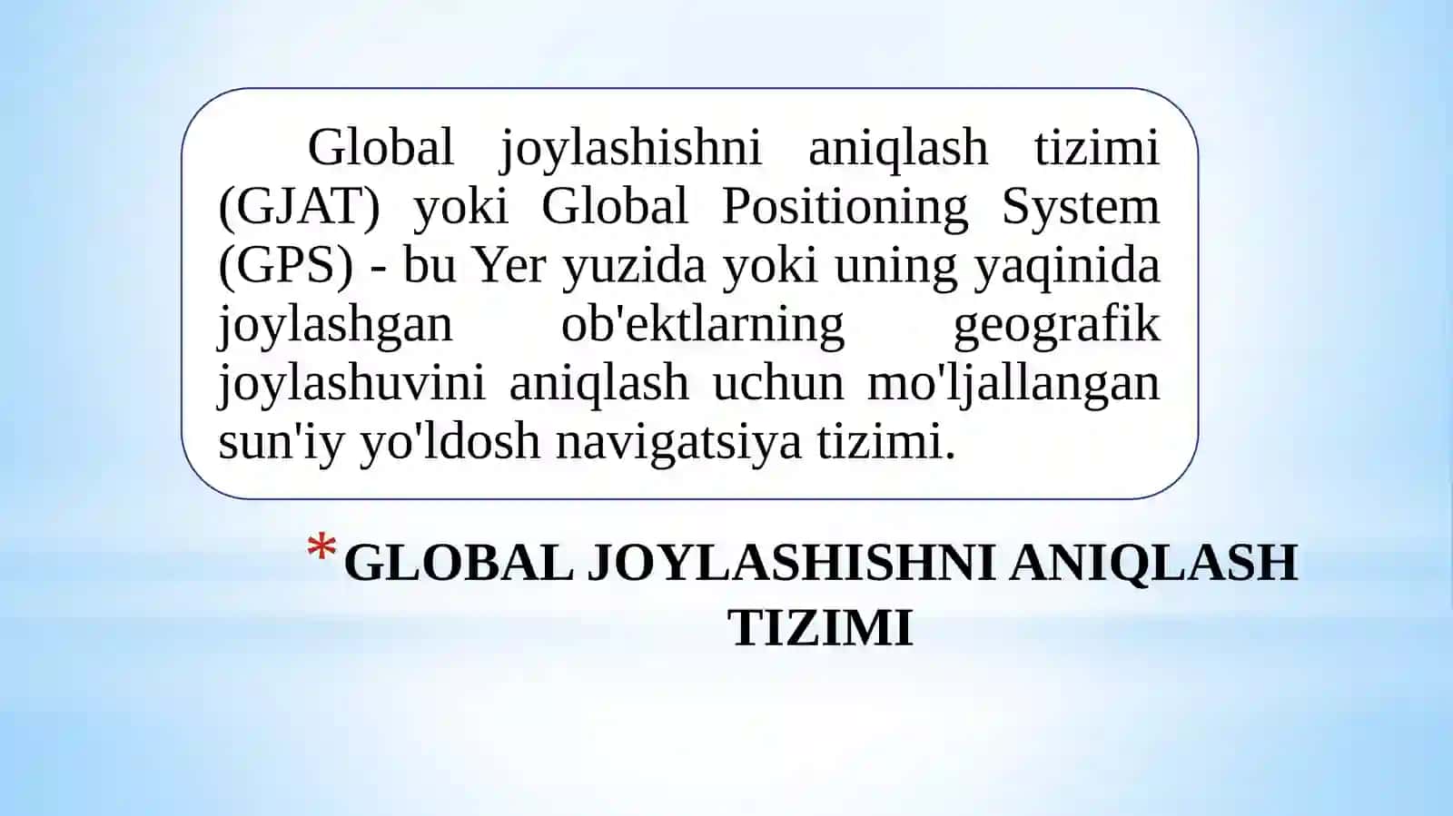 GLOBAL JOYLASHISHNI ANIQLASH TIZIMI 4