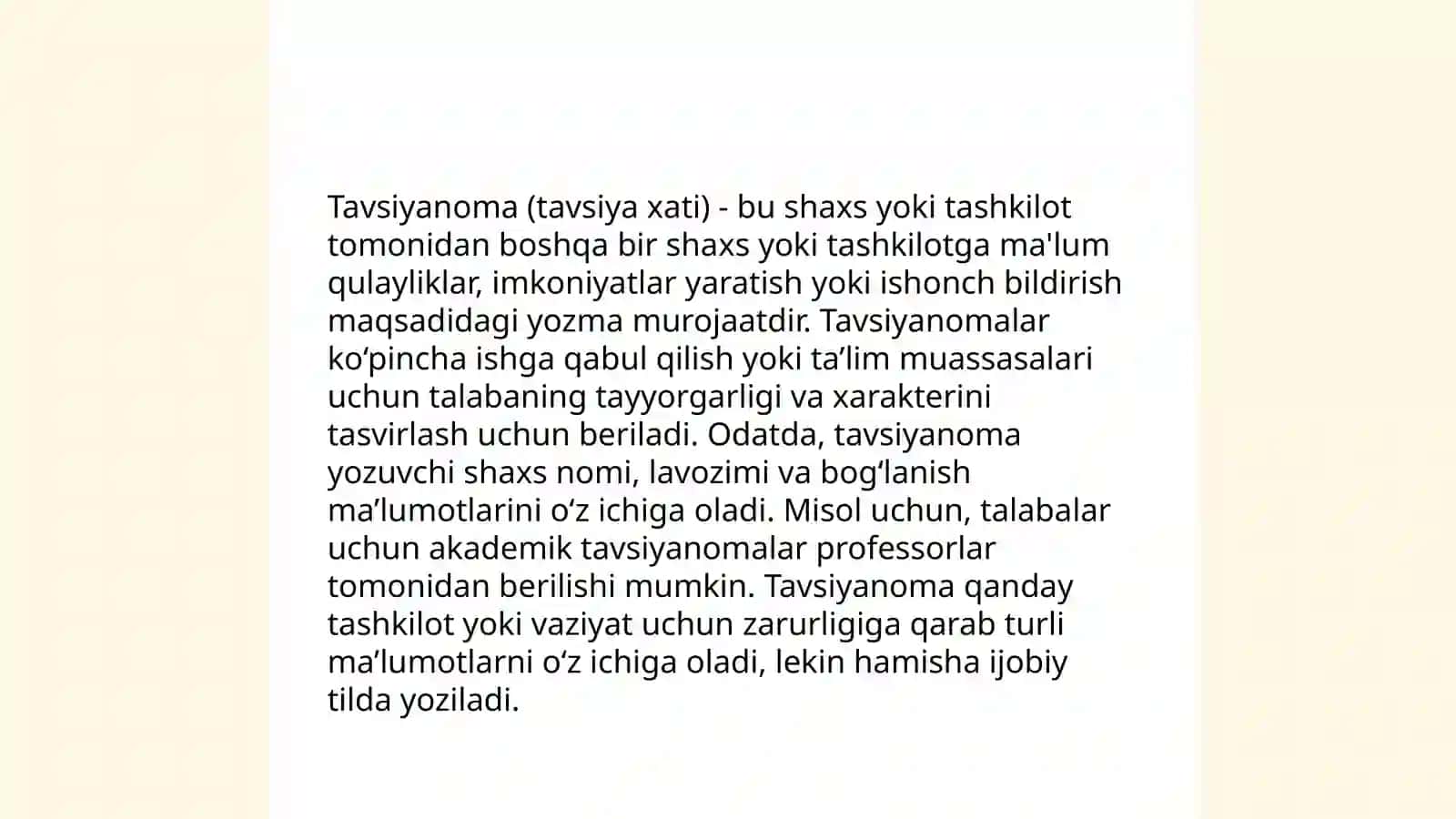 Tavsifnoma, tavsiyanoma va ularning oʻziga xos xususiyatlari 4