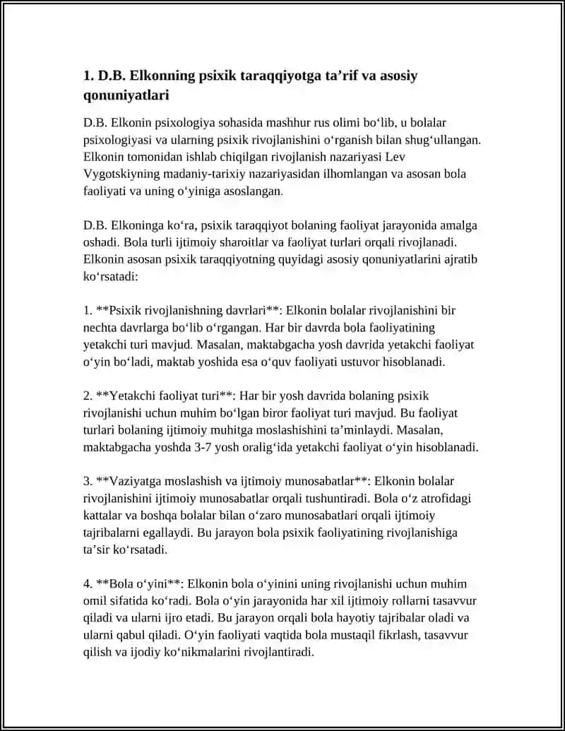 D.B. ELKONNING TA'LIM NAZARIYASIDA PSIXIK TARAQQIYOT QONUNIYATLARI 4