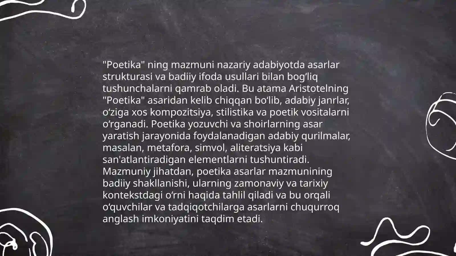 Aristotelning „poetika“ asarini oʻqib oʻrganish 4