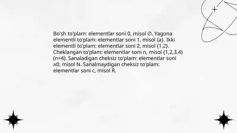 Toʻplamlarni sinflarga ajratishga did misollar 4