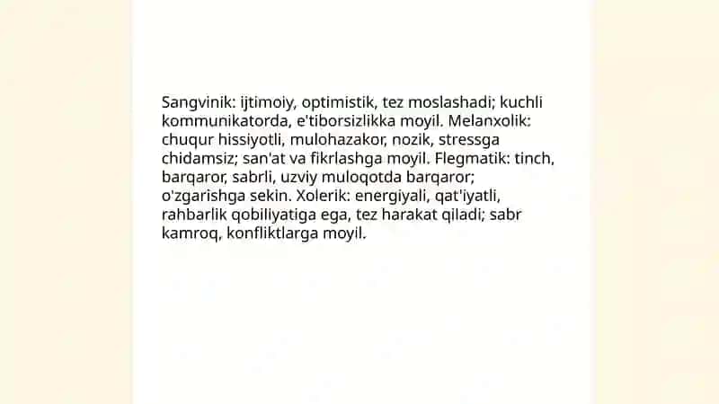 Temperament.Temperament tiplari 4