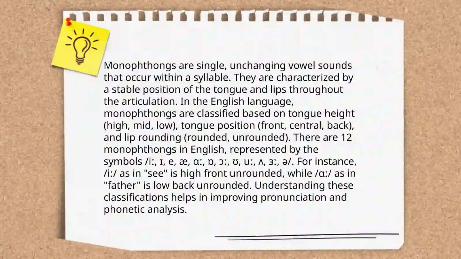 Reading rules of the Monophthongs 4