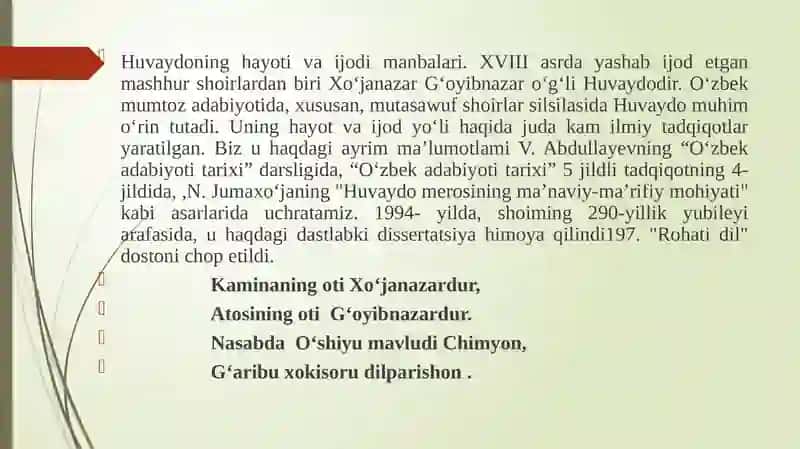 XO‘JANAZAR G‘OYIBNAZAR O‘G‘LI HUVAYDO 4