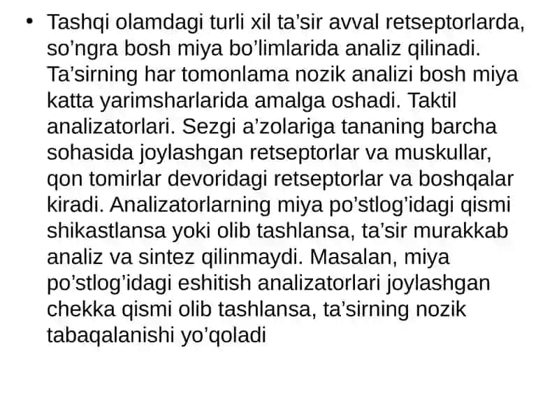 ANALIZATORLAR FUNKSIYALARINING UMUMIY QONUNIYATLARI 4