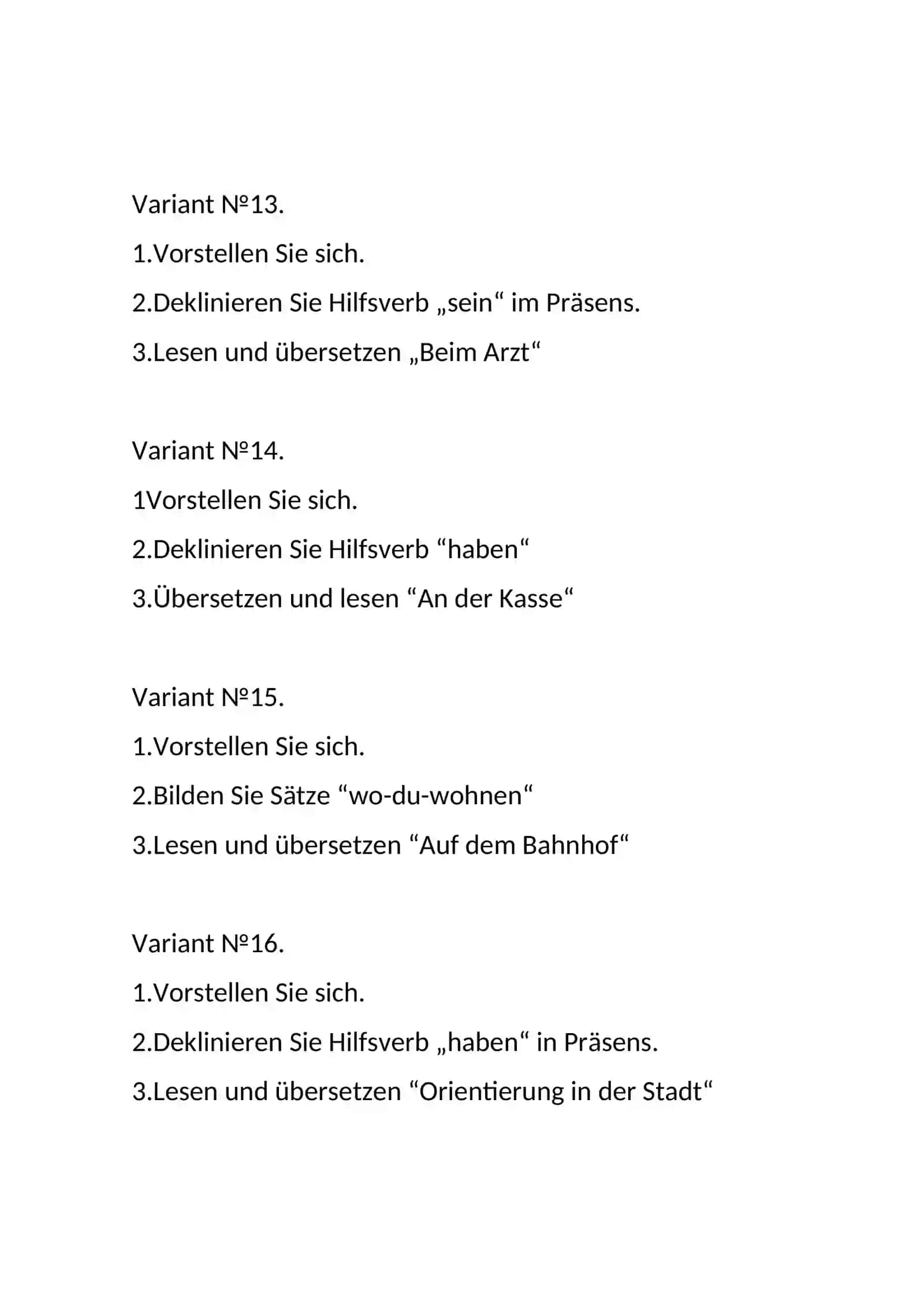 Die Variante für zweite Studienjahr 4