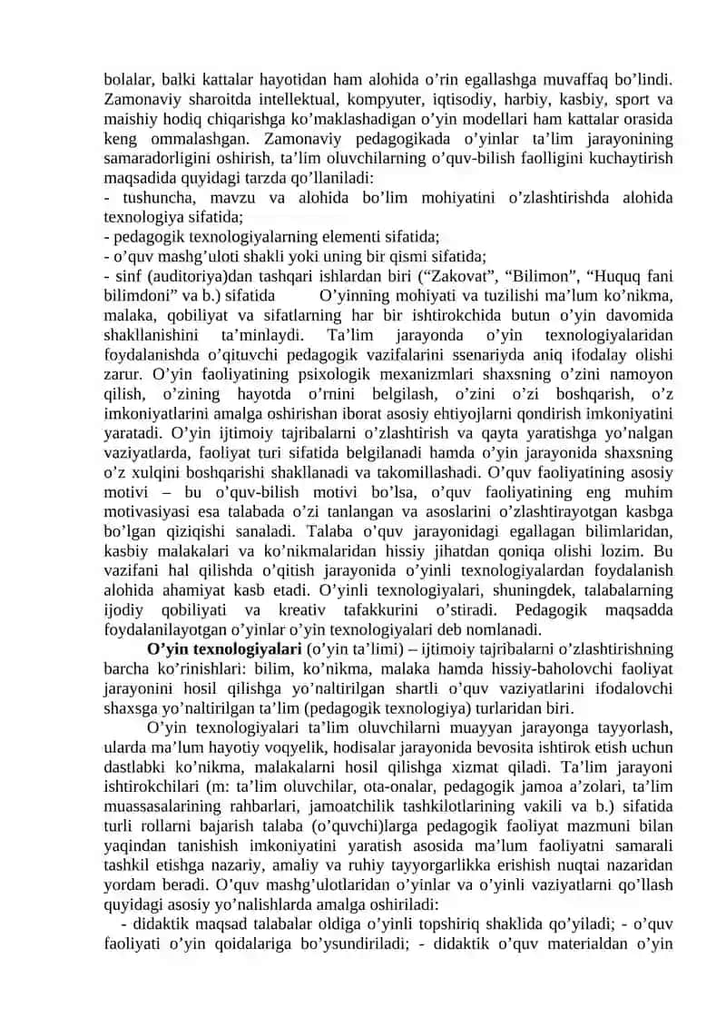 PEDAGOGIK O'YINLAR TIPOLOGIYASI 4