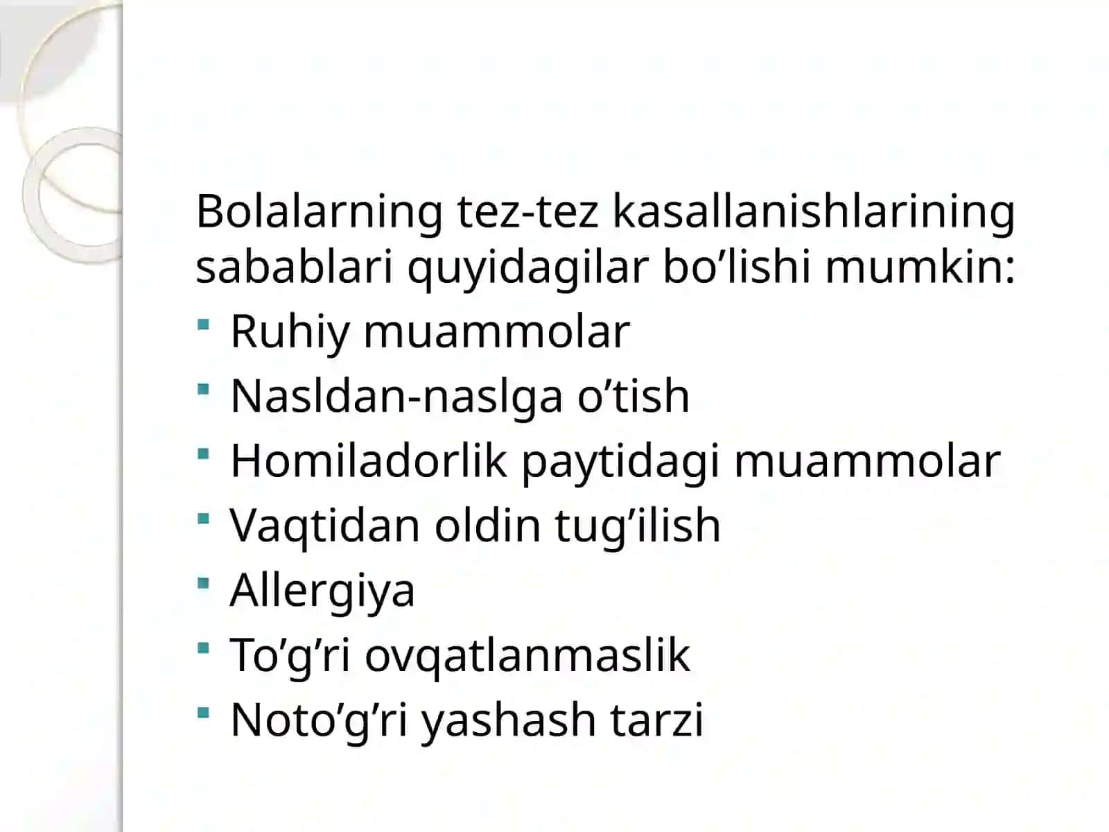 Tez-tez kasallanuvchi bolalar 4