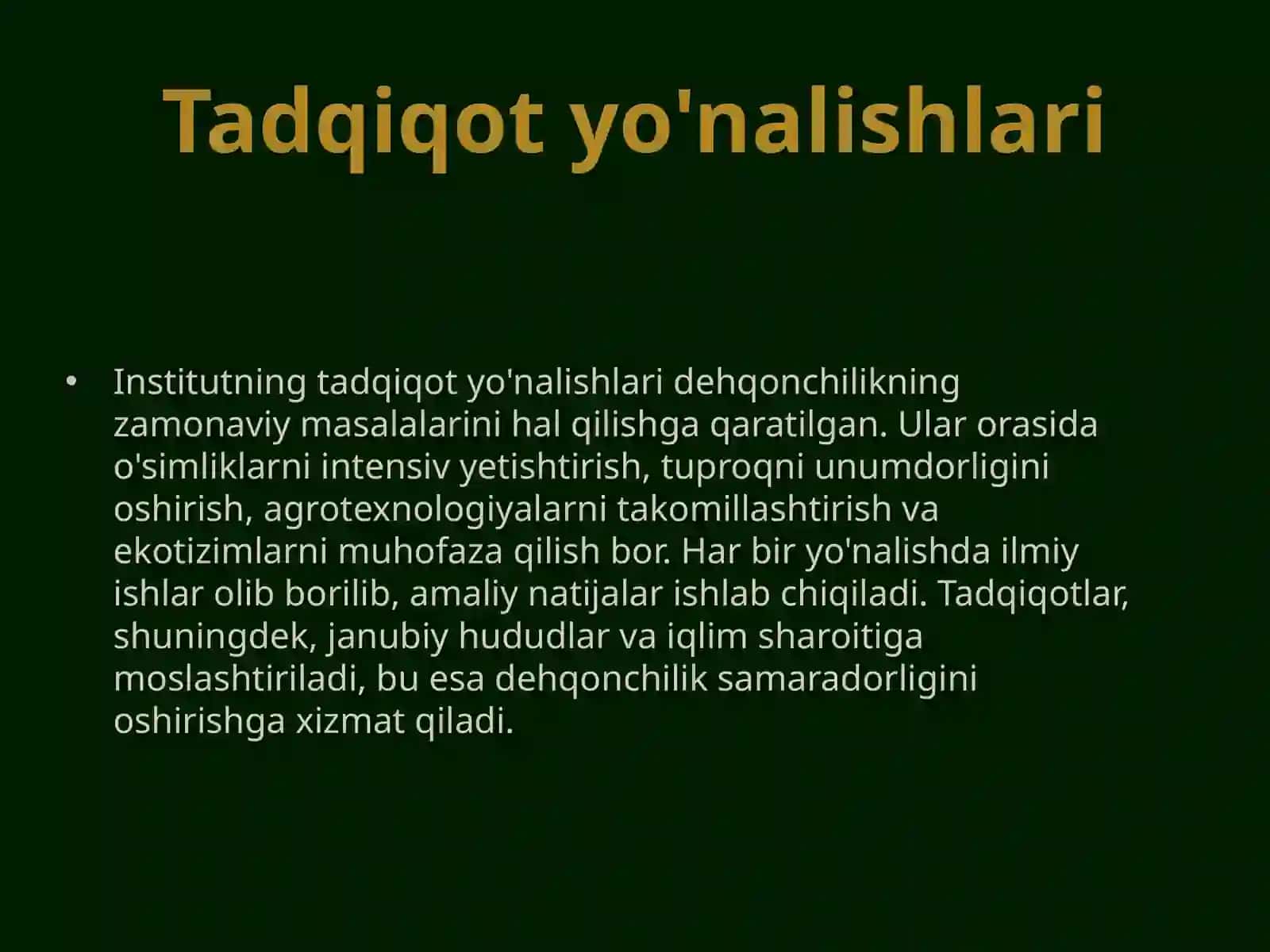 Janubiy dehqonchilik instituti faoliyati 4