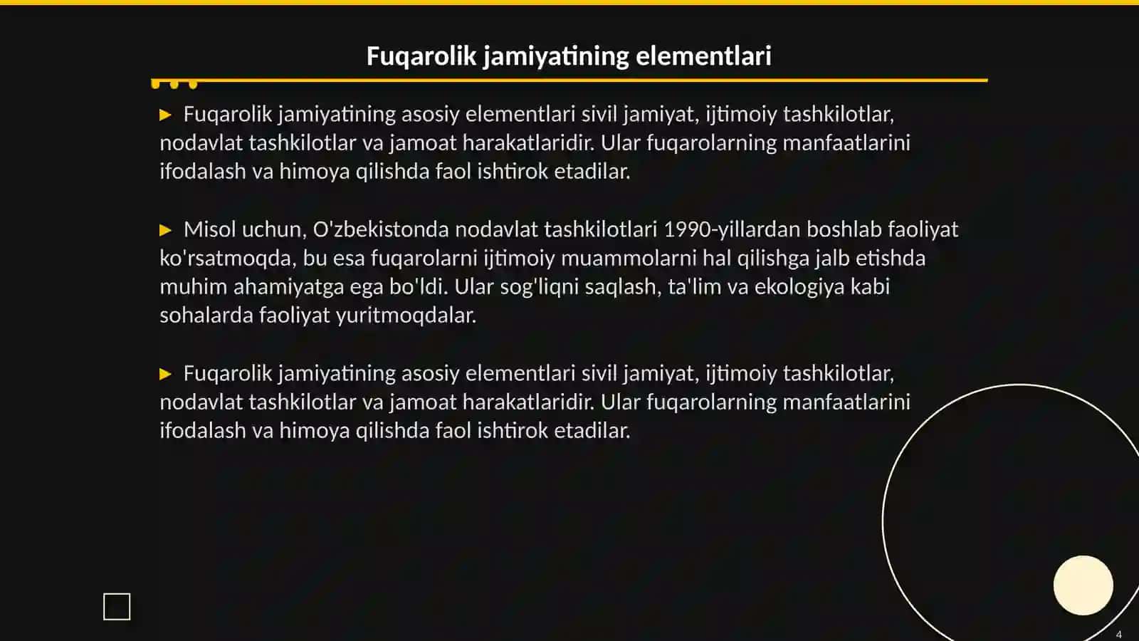 Fuqarolik jamiyati shakllanishi va rivojlanishi 4