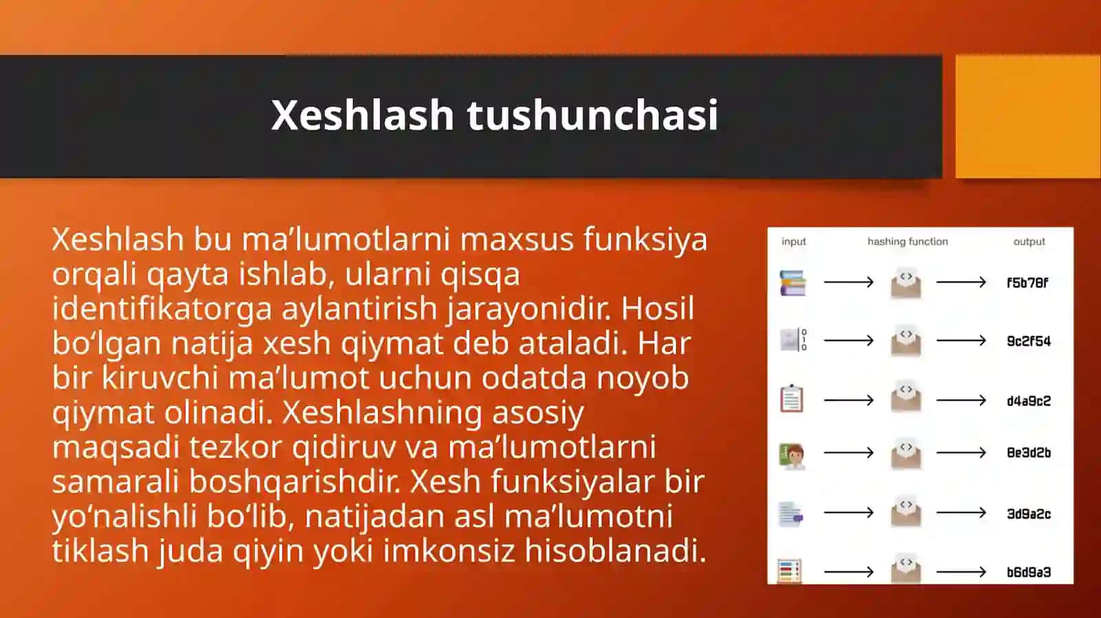Ma'lumotlarni xeshlash algoritmlari. 4