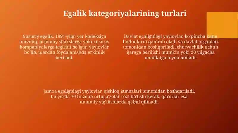 O'tloqlarda Egalik Kategoriyasi 4