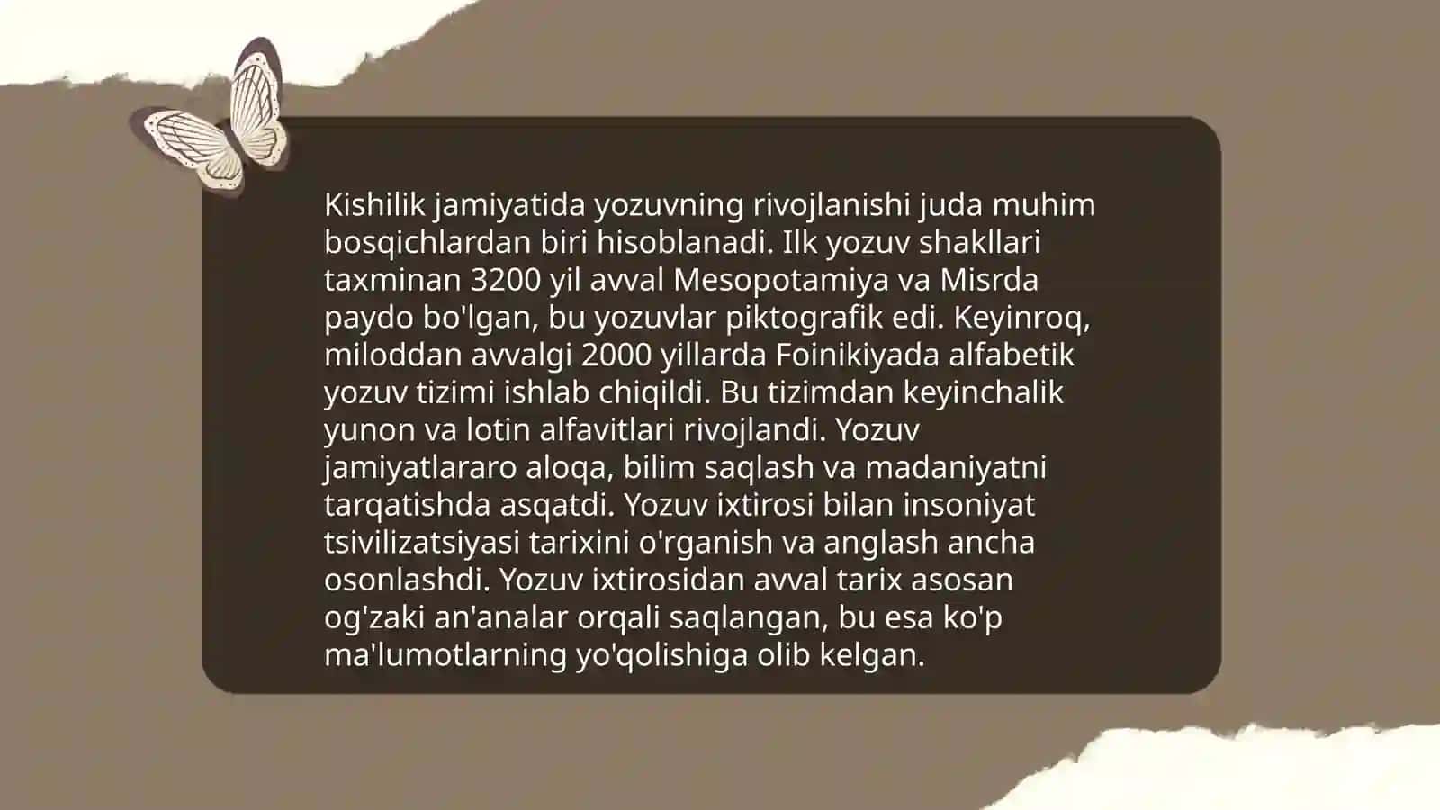 Kishilik jamiyati hayotida yozuvning ahamiyati 4