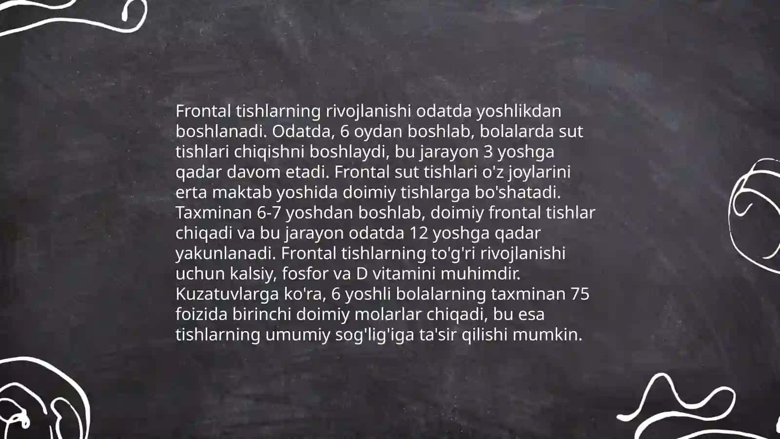 Frontal tishlarning tuzilishi 4