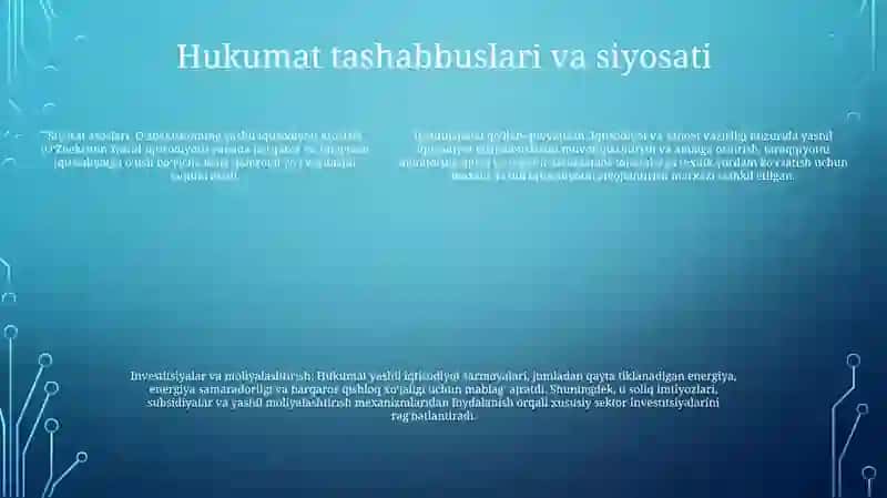 OʻZbekiston Yashil Iqtisodiyoti 4