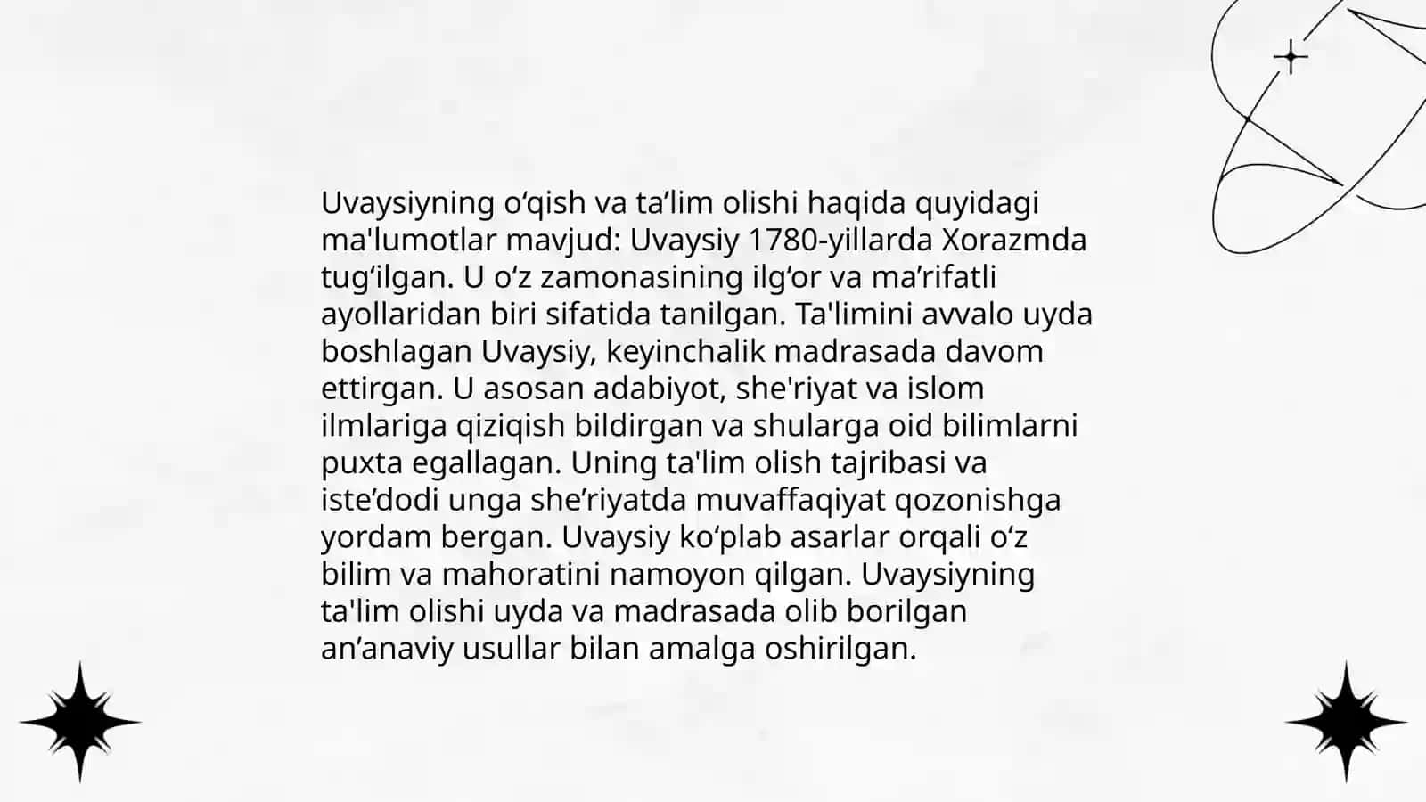 Uvaysiy hayoti va ijodi 4