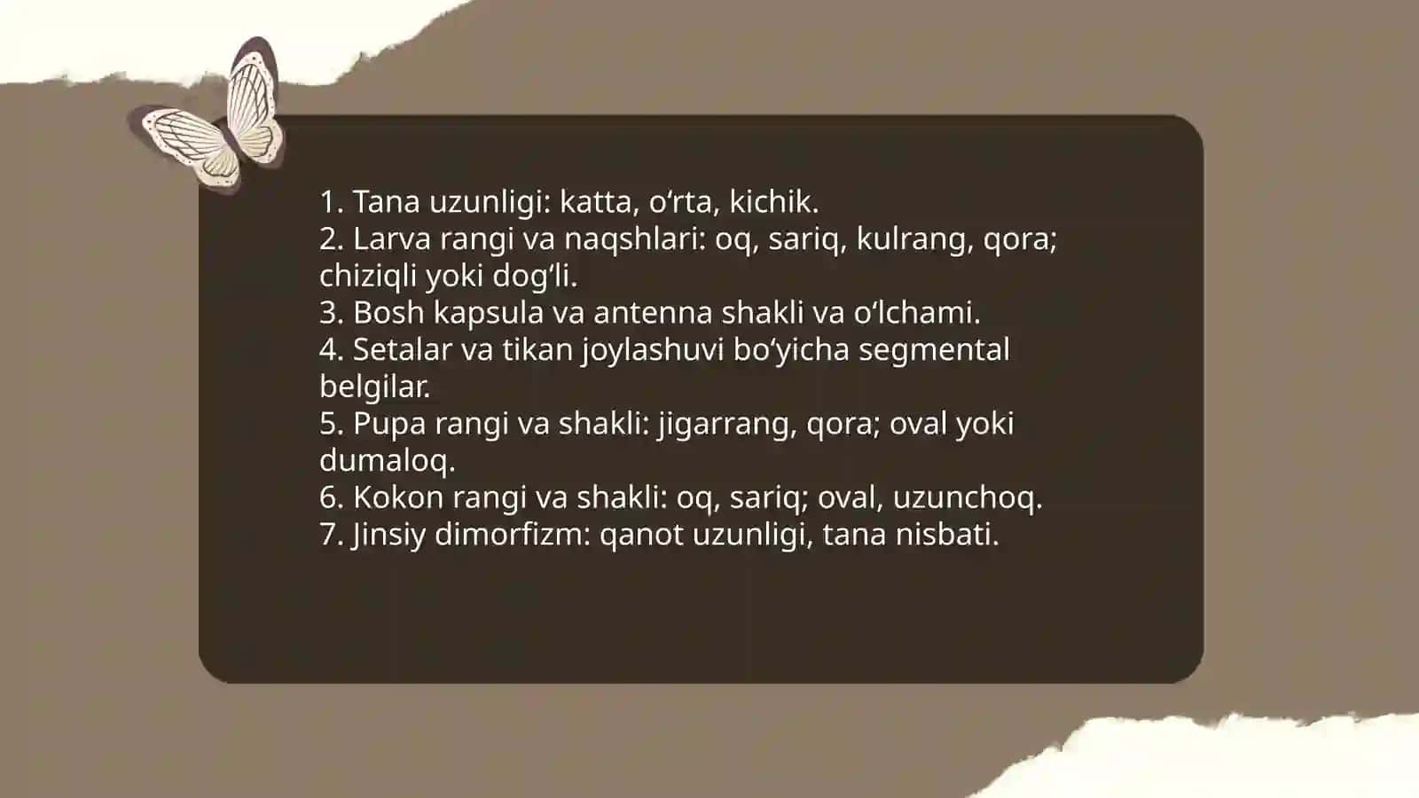 Tut ipak qurtini klassifikatsiyasi 4