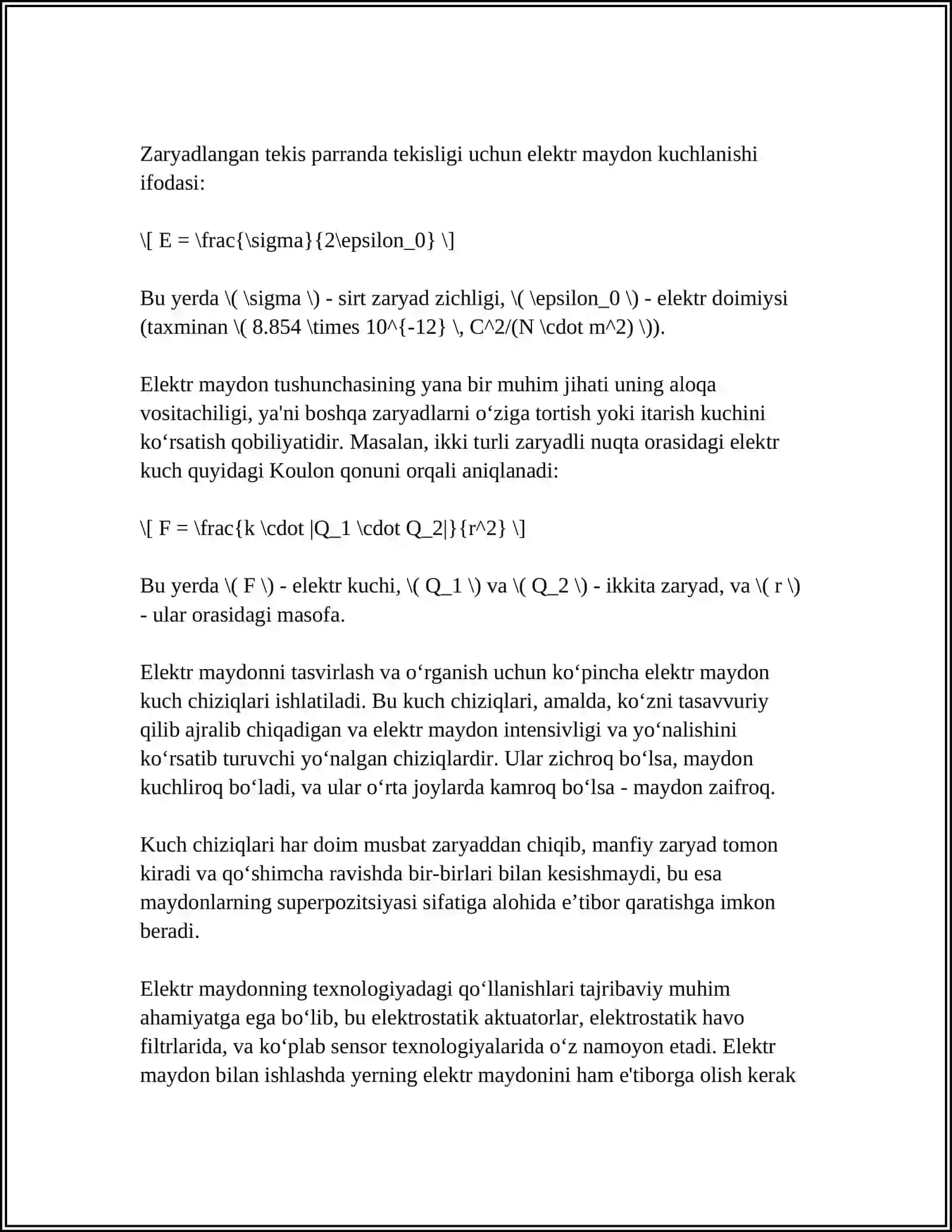 ELEKTRISTATIKALIK MAYDAN 4