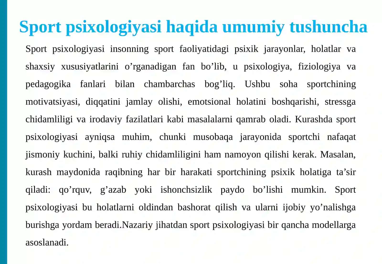 PSIXOLOGIK TAYYORGARLIK TO’G’RISIDA TUSHUNCHA 4