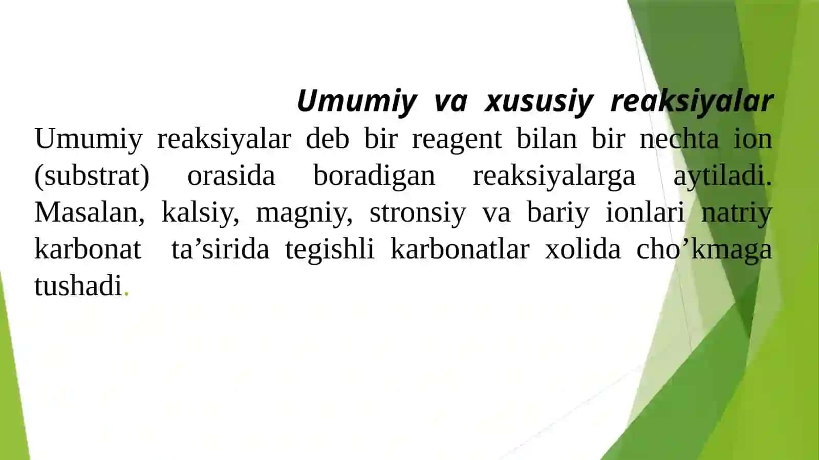 Analitik kimyoda ishlatiladigan reaksiya va jarayonlar 4