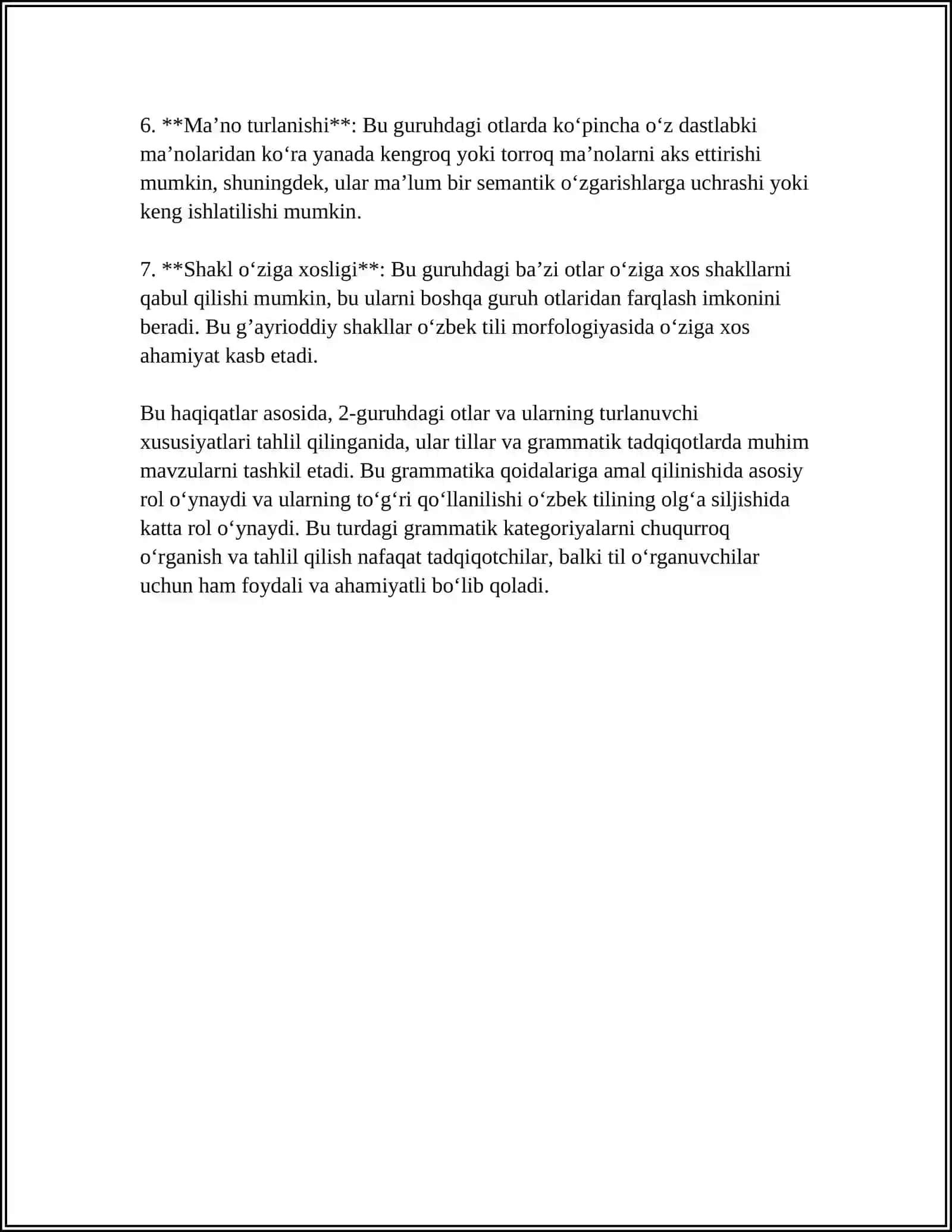 OT. GRAMMATIK KATEGORIYALAR 2 GURUHDA TURLANUVCHI OTLAR 4