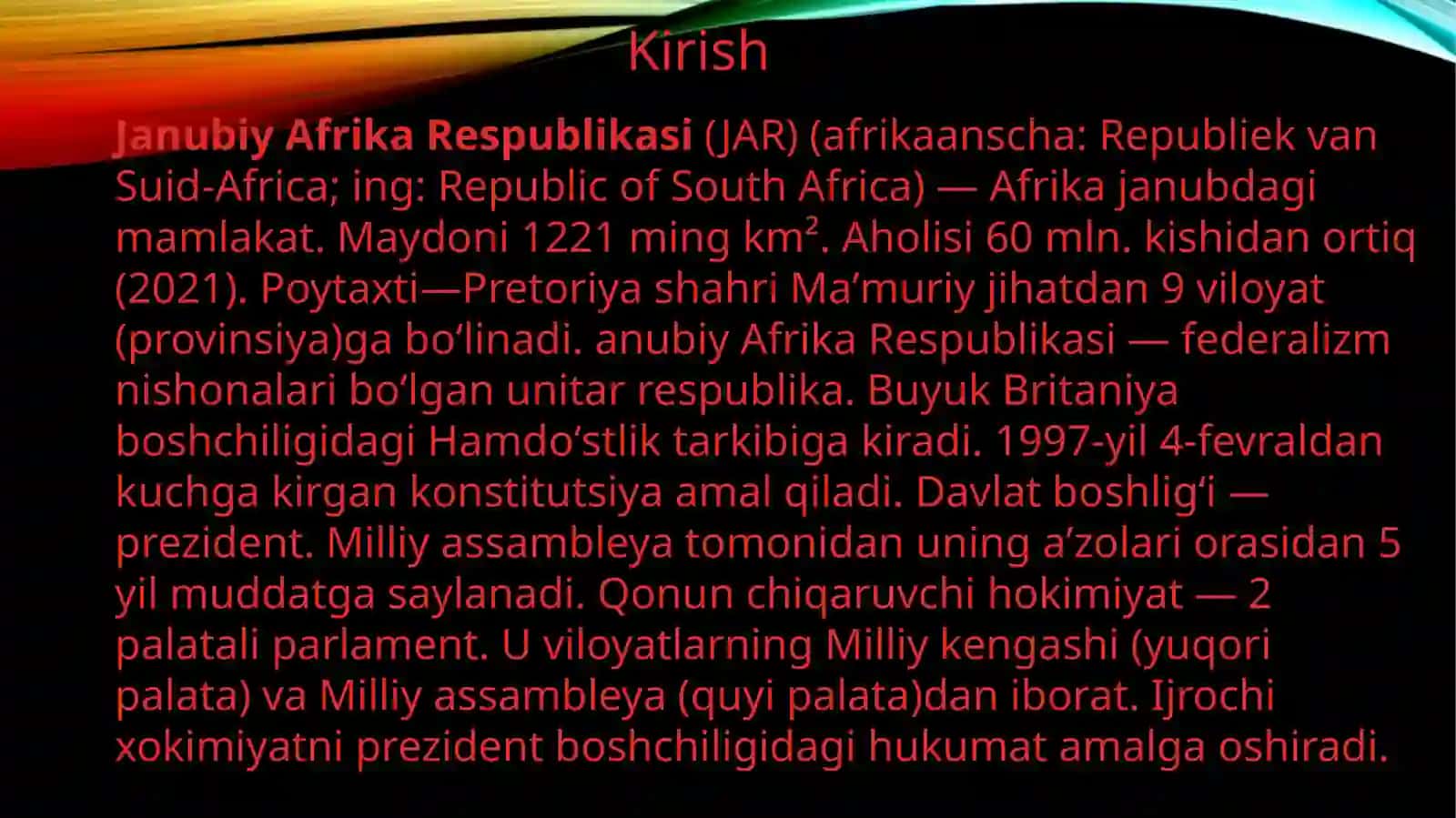 Janubiy Afrika xalqlari dasturiy madaniyati 4