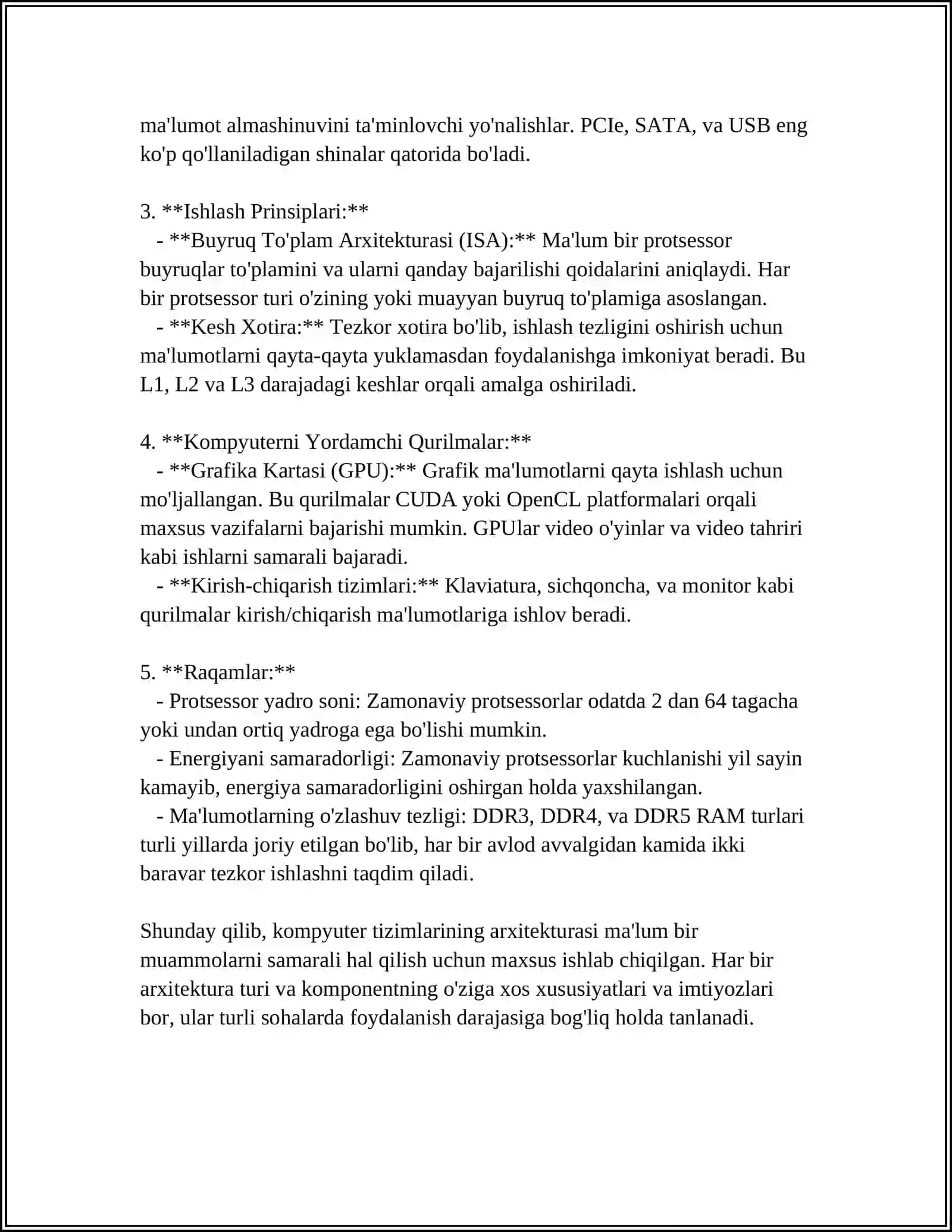 KOMPYUTER TIZIMLARI.KOMPYUTERLARNING TEXNIK VA DASTURIY TA'MINOTI 4