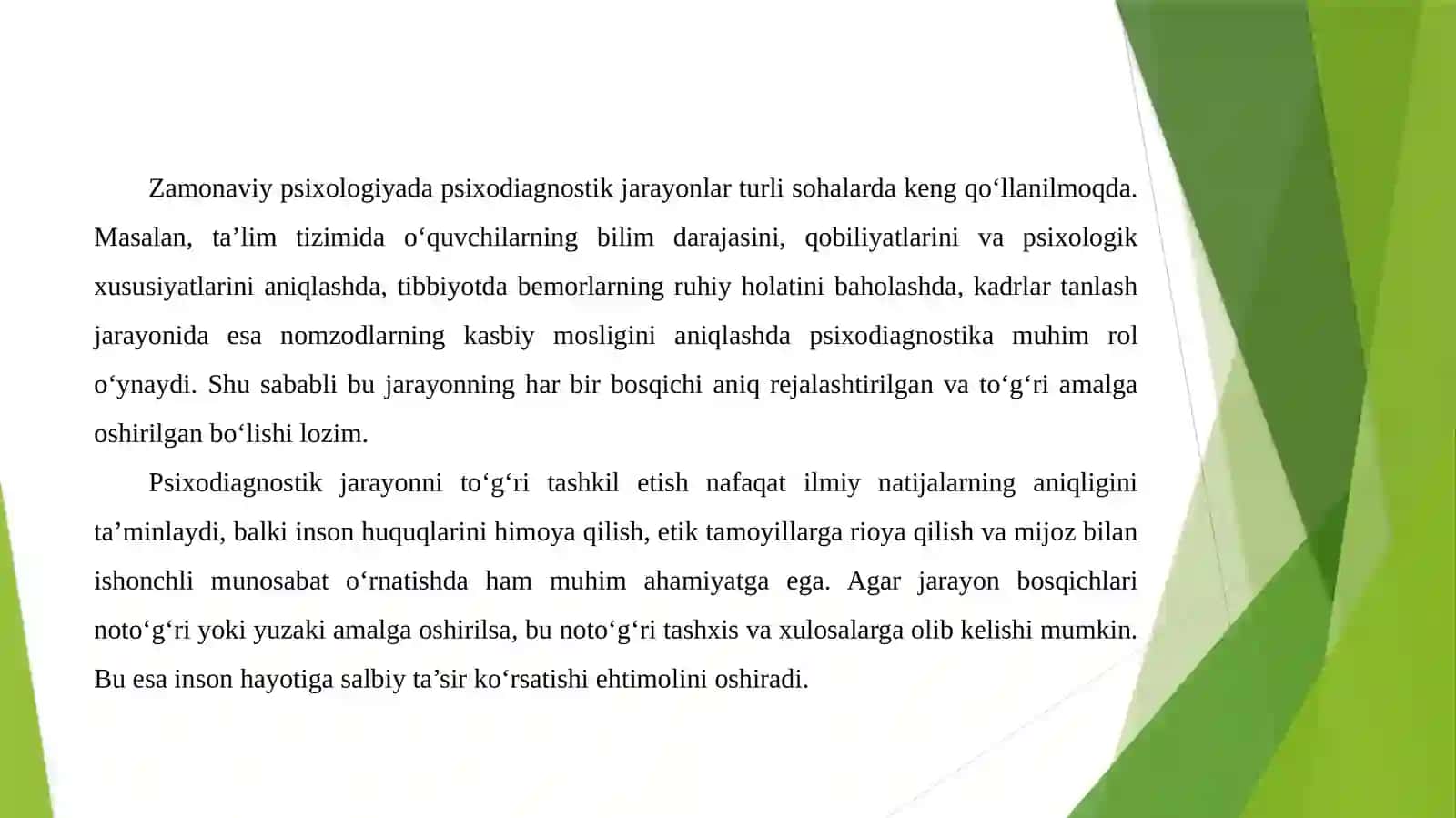 Psixodiagnostik jarayonlar bosqichlari 4