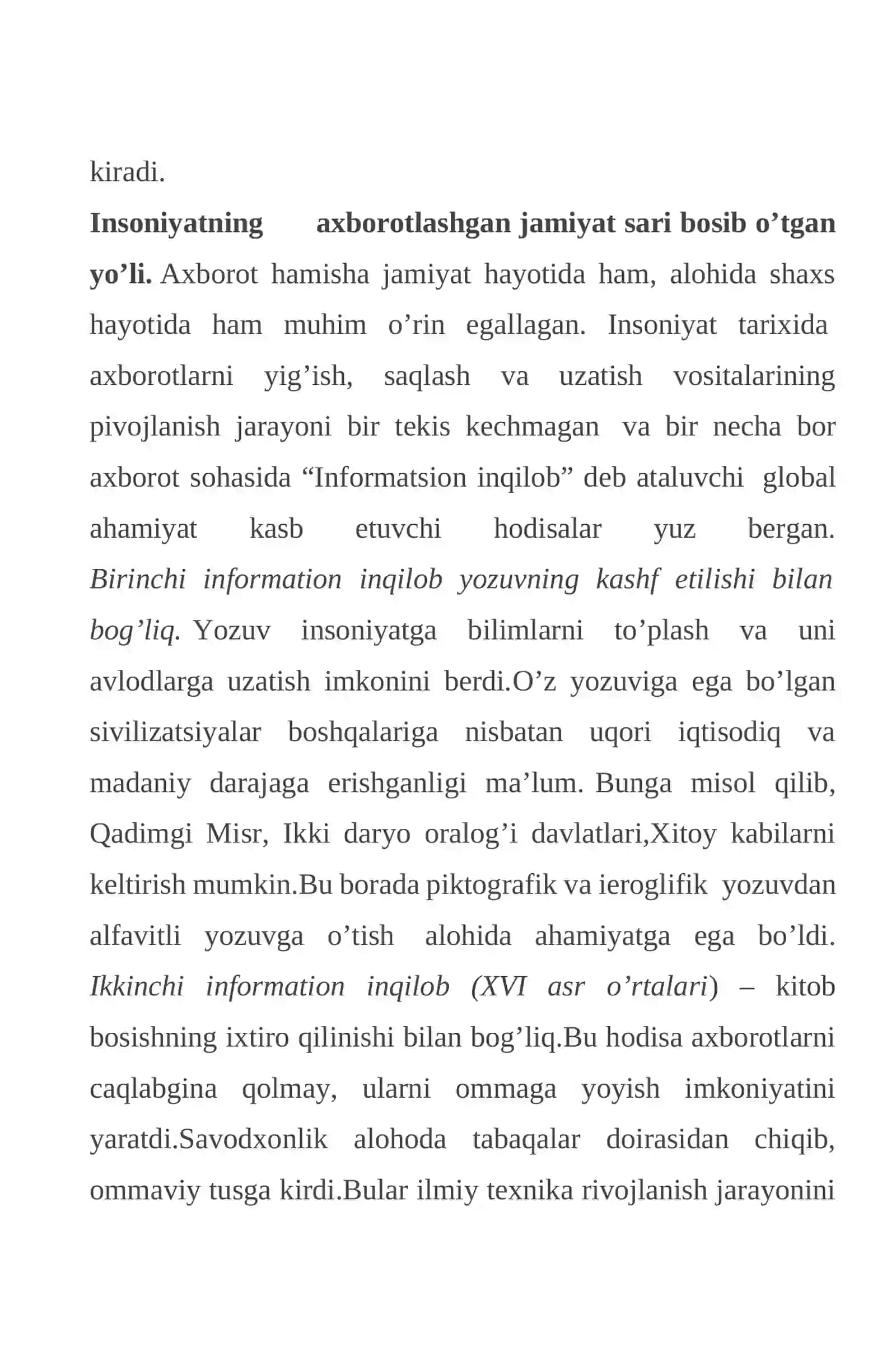Axborotlashgan jamiyat va uning istiqbollari 4