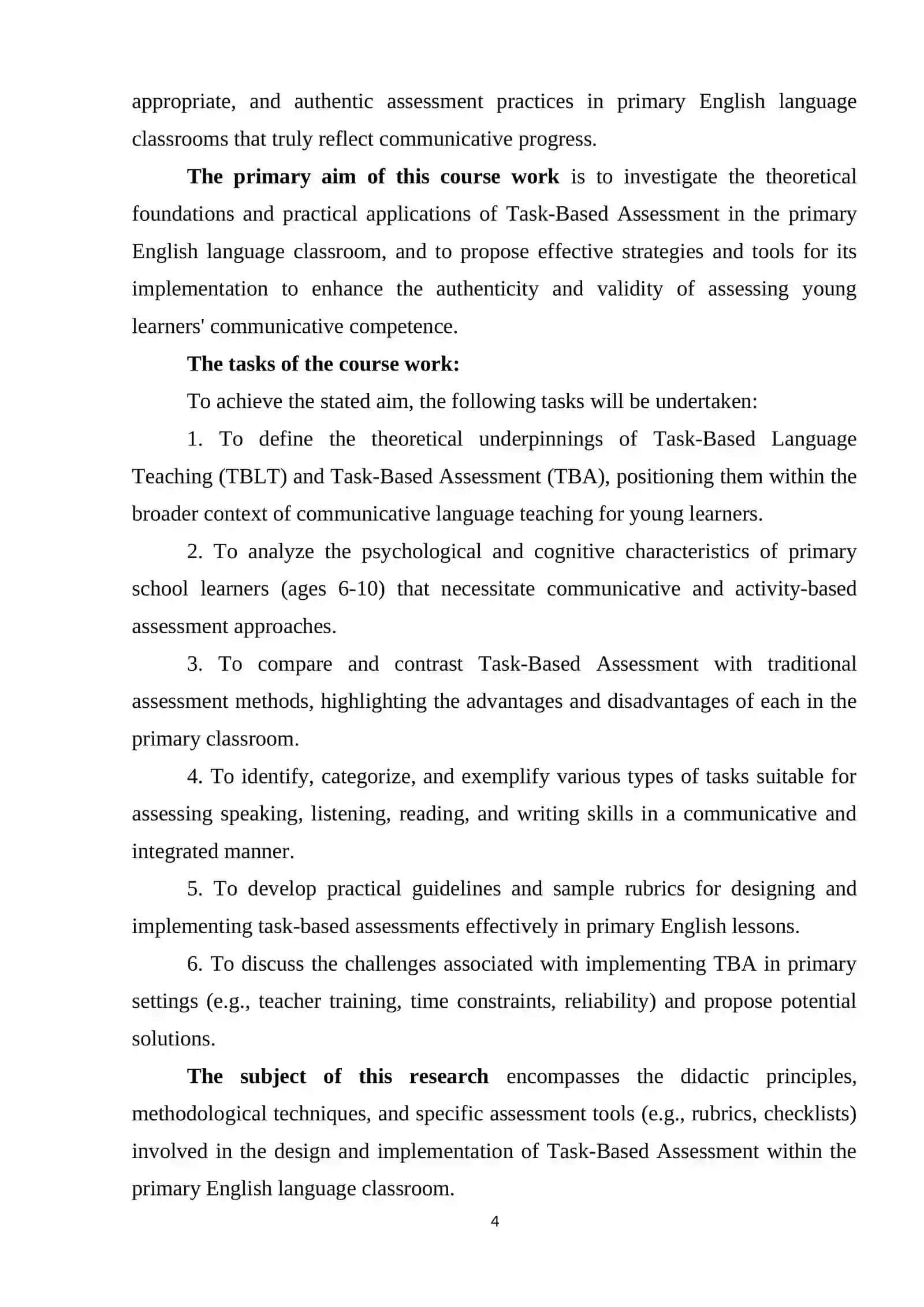 THEME: TASK-BASED ASSESSMENT IN THE PRIMARY ENGLISH LANGUAGE CLASSROOM 4