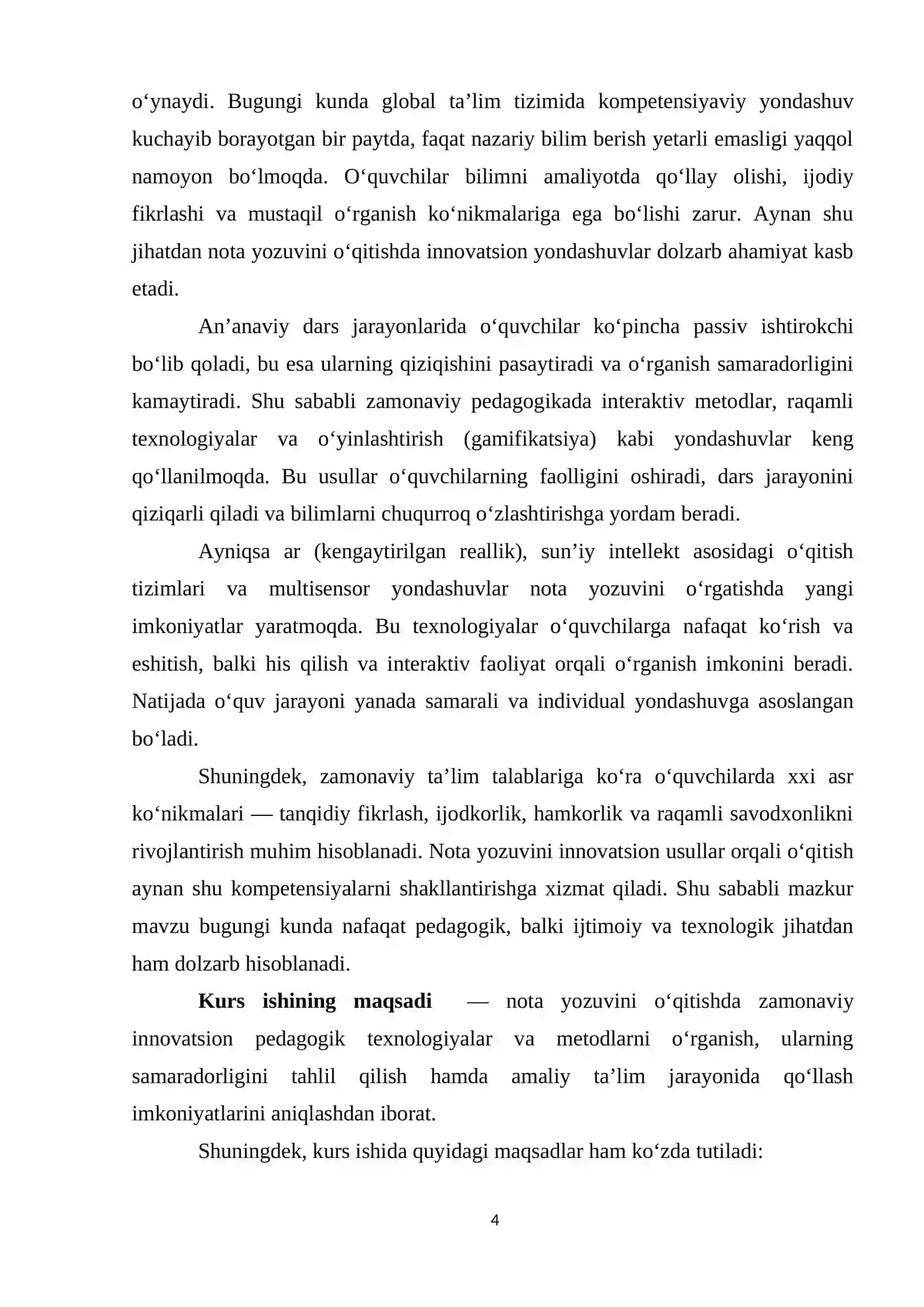 Nota yozuvini o‘rgatishda innovatsion ta’lim metodlaridan foydalanish. 4