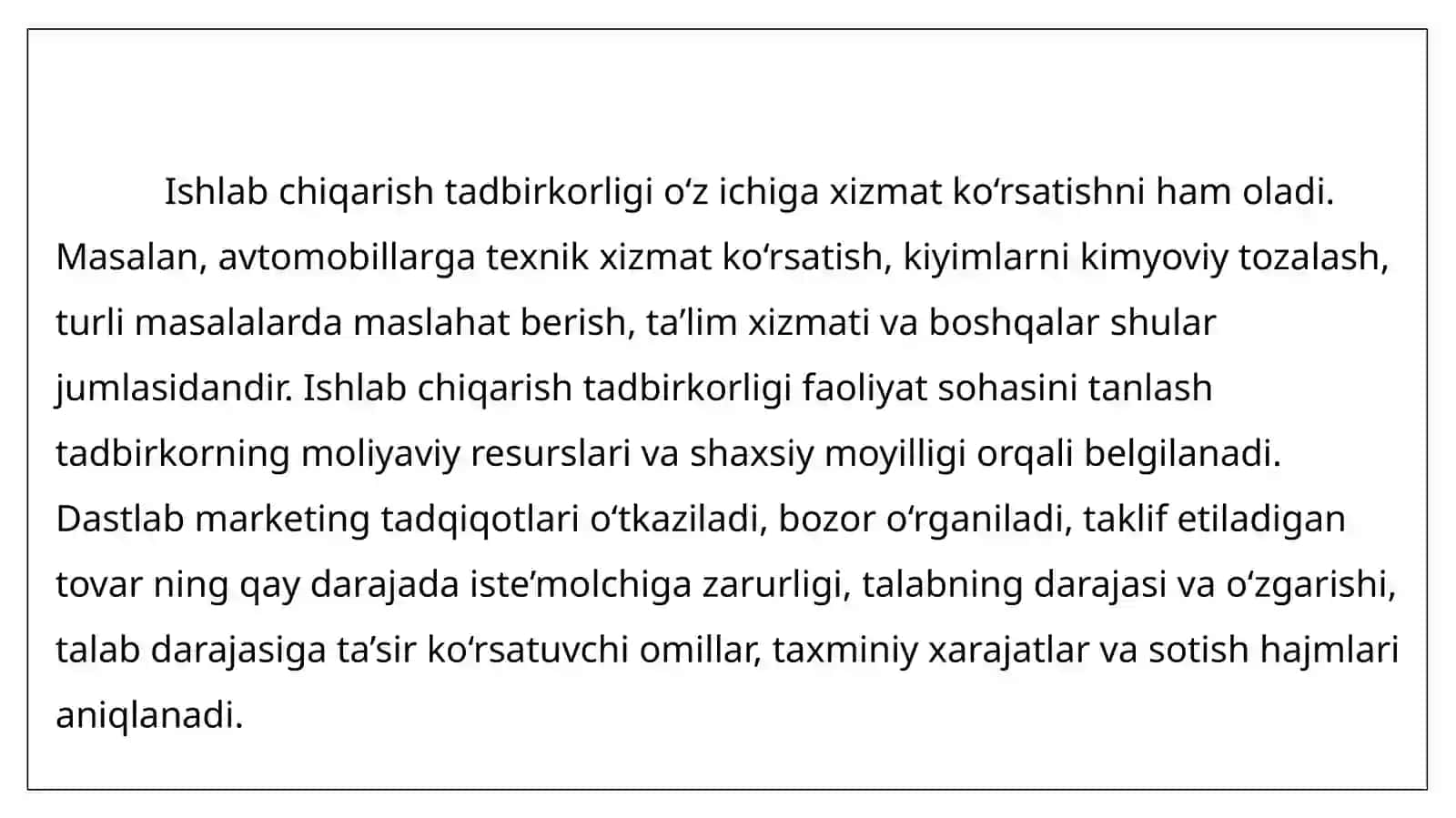 TADBIRKORLIK FAOLIYATI TURLARI 4