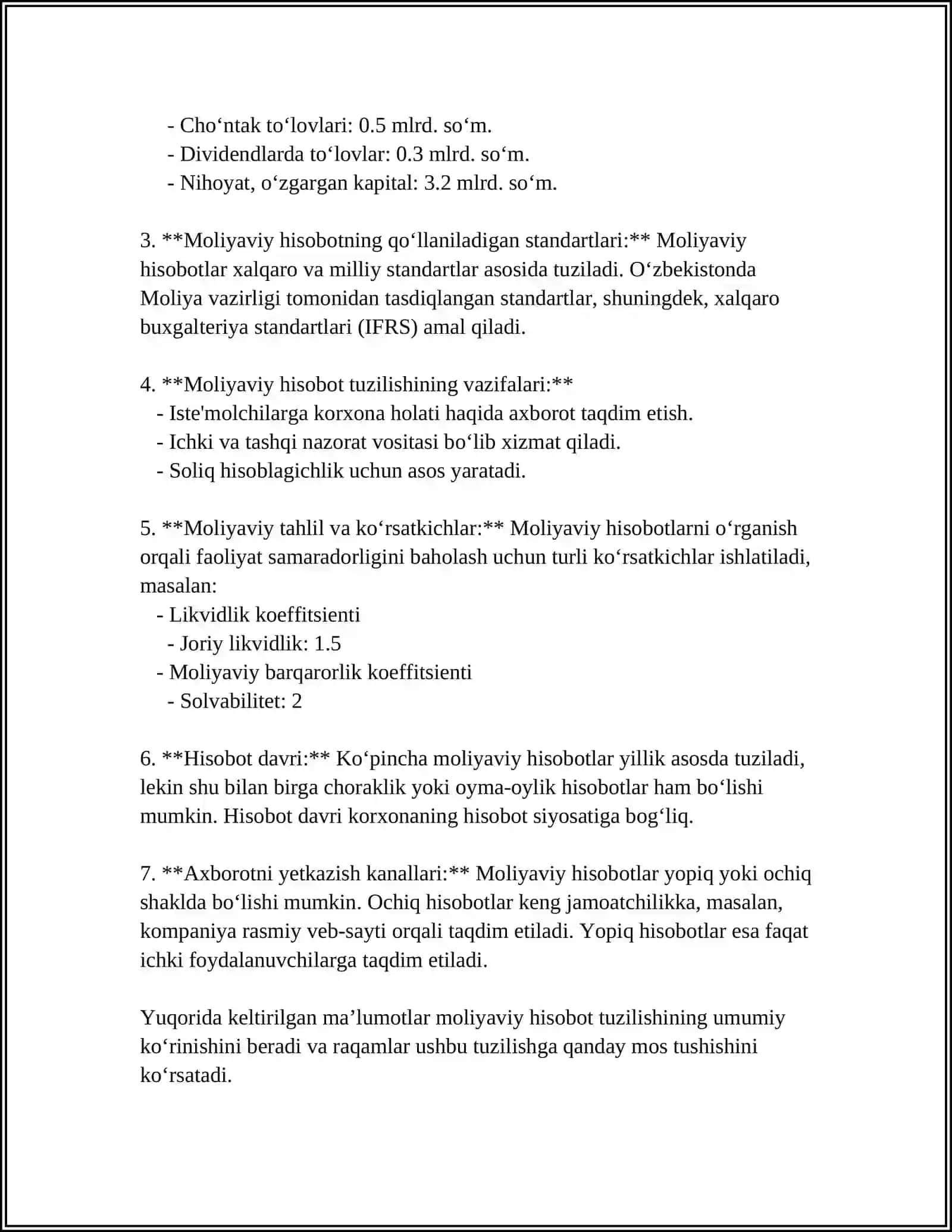 Moliyaviy hisobot tuzilishi 4