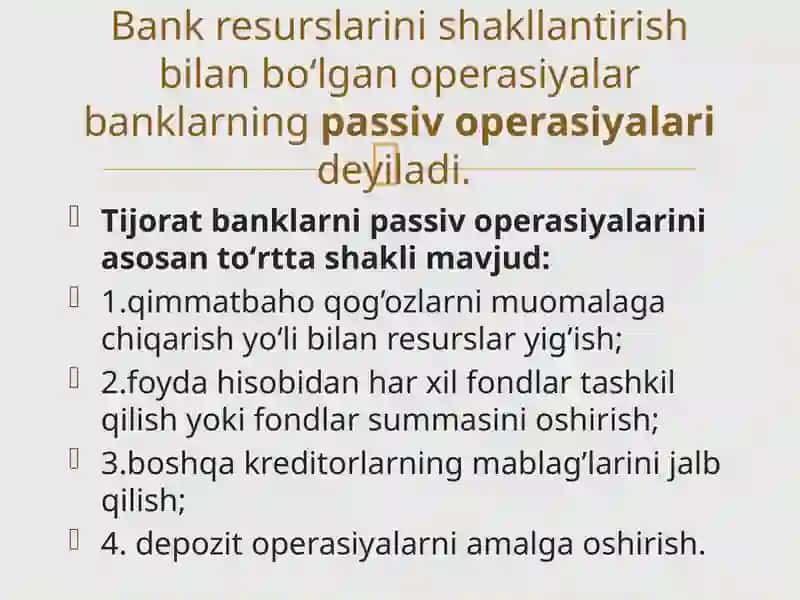 TIJORAT BANKLARNING OPERASIYALARI 4