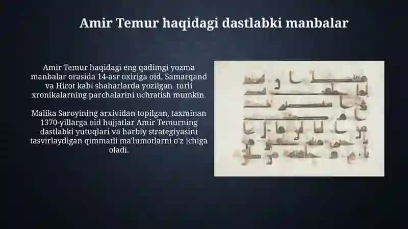 Temuriylar davri tarixining asosiy manbalari 4