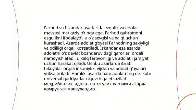 Farhod va Iskandar obrazlarida odamiylik xislatlarining talqini 4