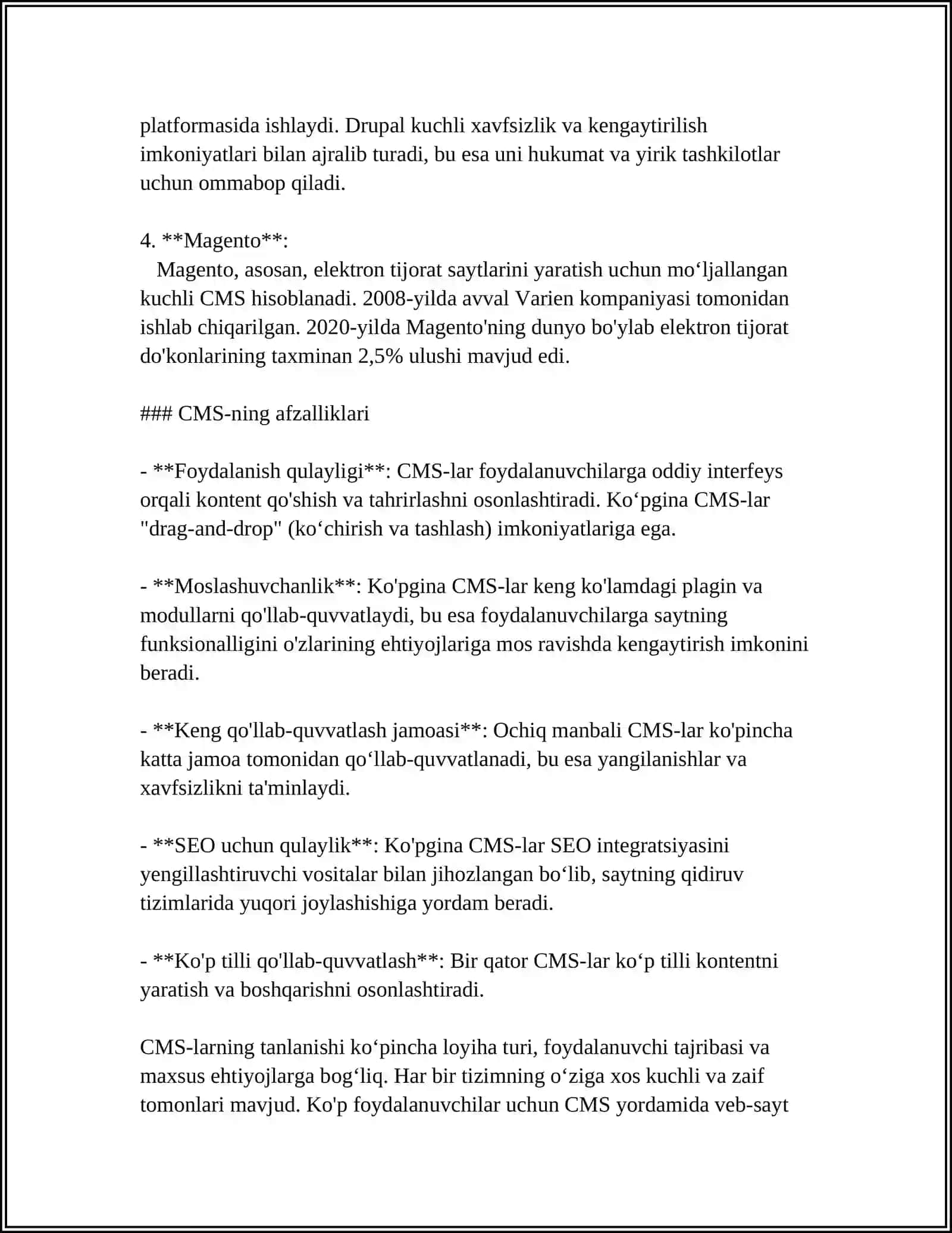CMS-KONTENTNI BOSHQARISH TIZIMLARI 4