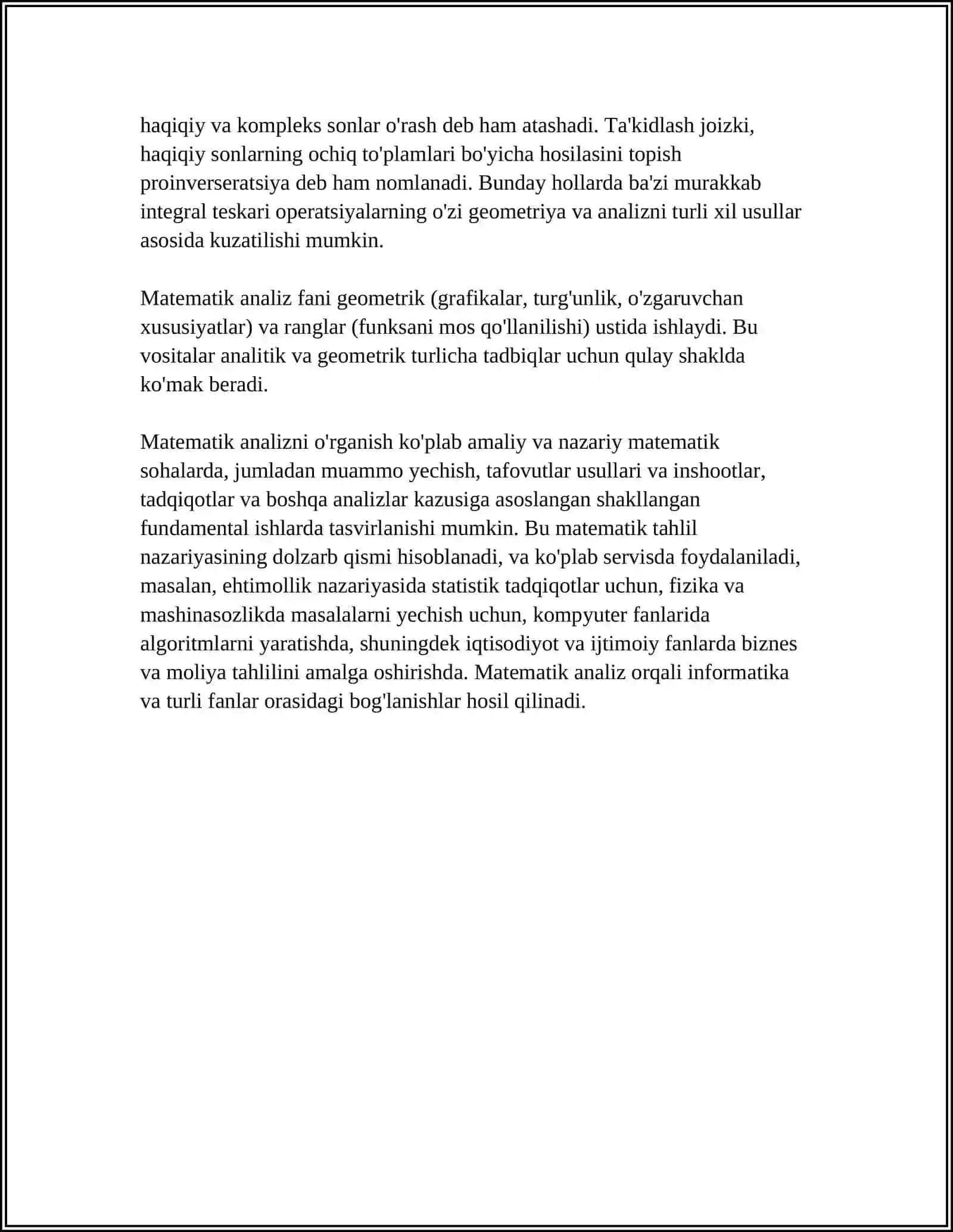Matematik analiz 4