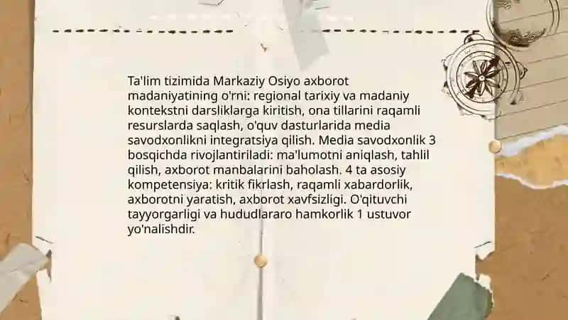 Markaziy Osiyo axborot madaniyatining òrni 4