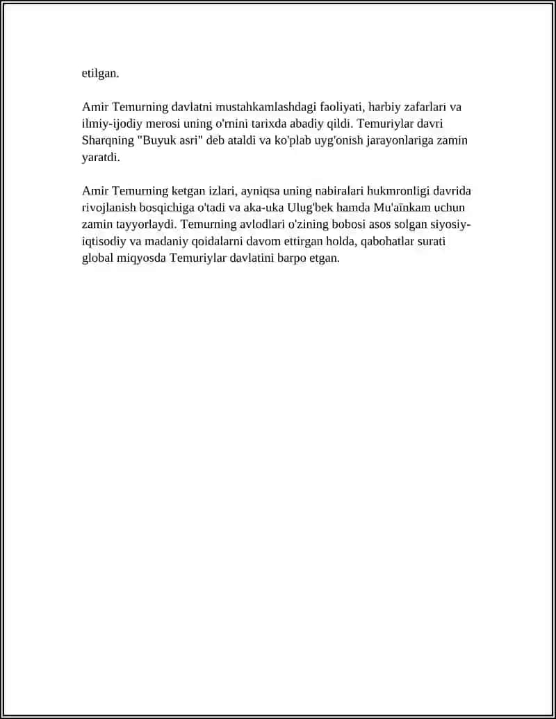 AMIR TEMUR BUYUK DAVLAT ARBOBI 4