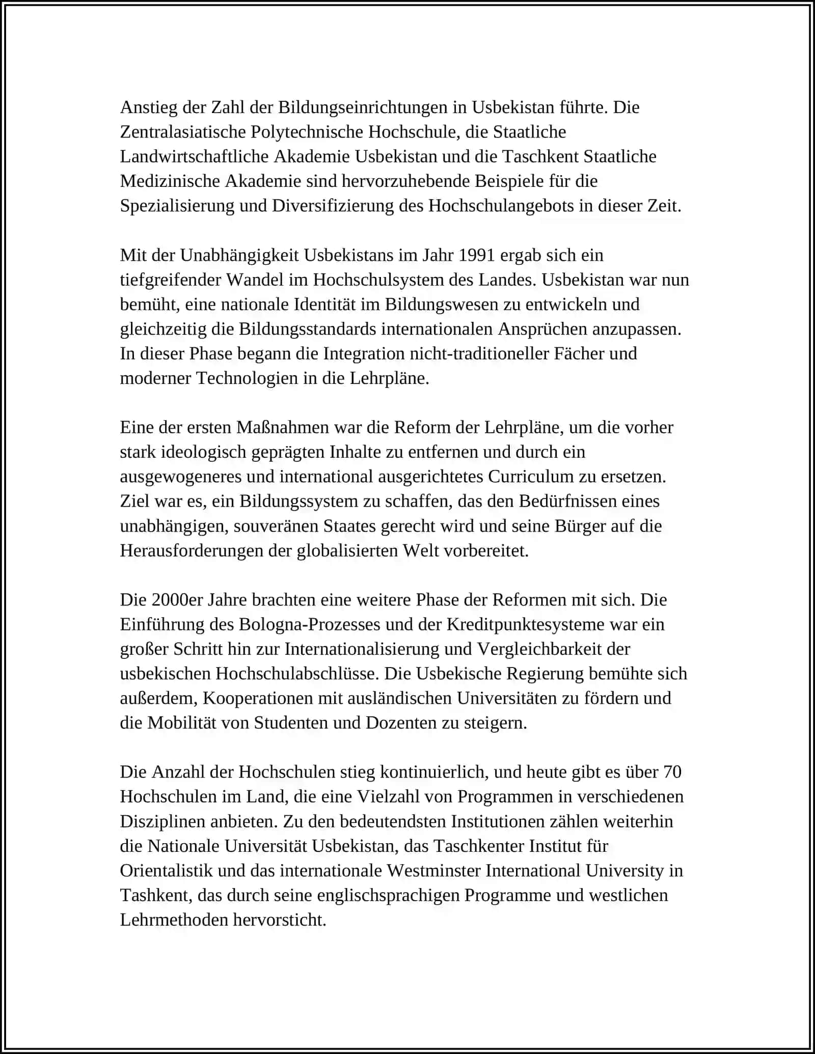 DIE HOCHSCHULBILDUNG IN UZBEKISTAN 4