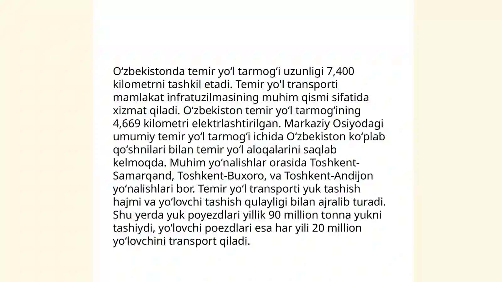 Temir yo'l infratuzilmasi solishtirilishi 4