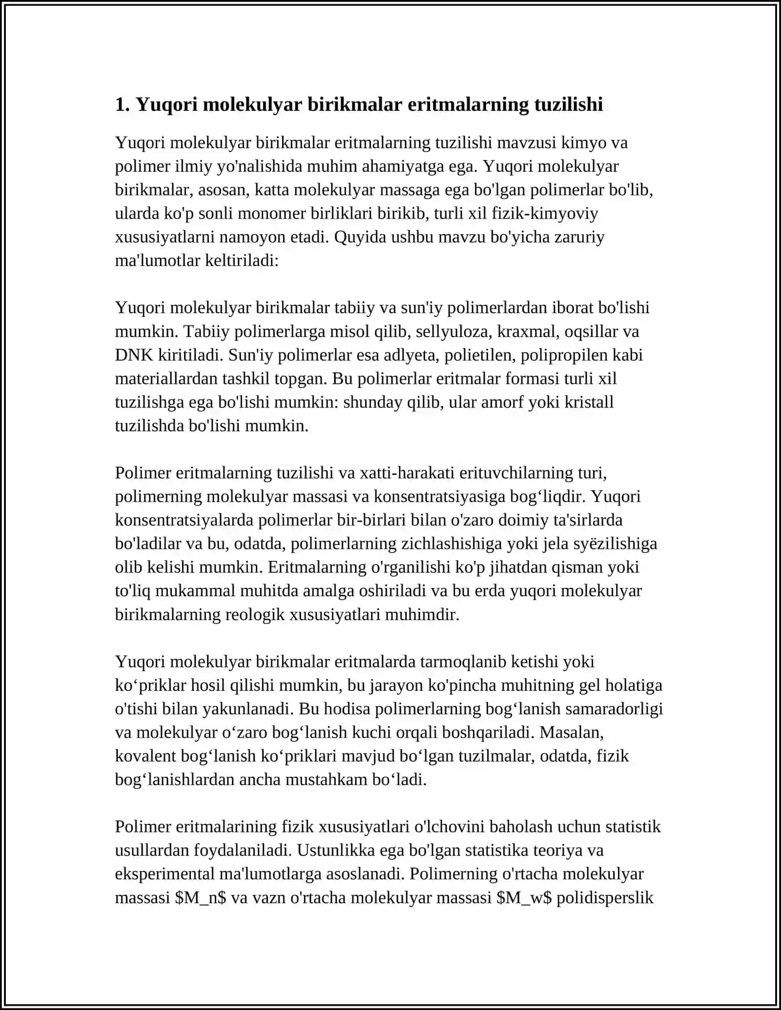 Yuqori Molekulyar Birikmalar Eritmalarning XOssalari va Qonning Reologik Xossalari 4