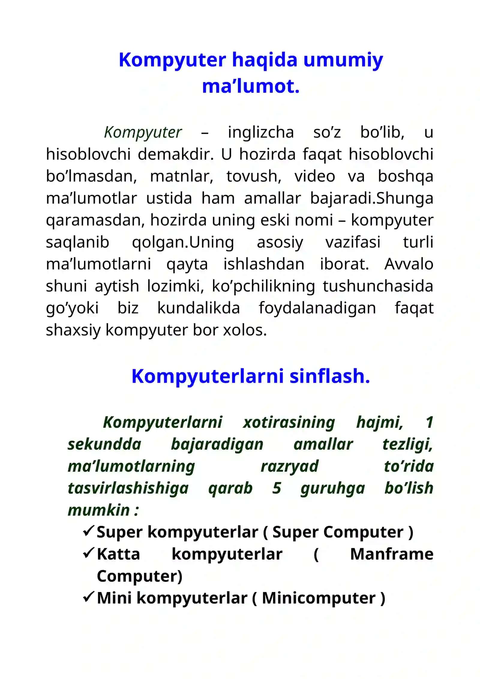 Kompyuter haqida umumiy ma’lumot 4