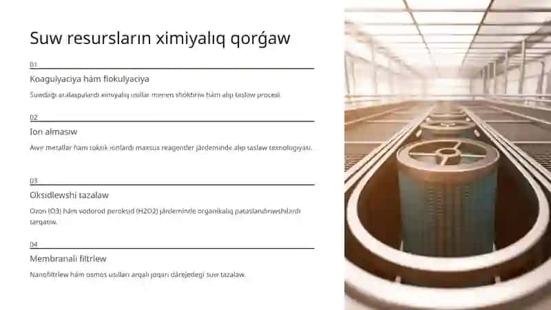 Ximiya pániniń atirap ortalıqtı qorǵawdaǵı ham ekologik mashqalalardı sheshiwdegi ornı 4