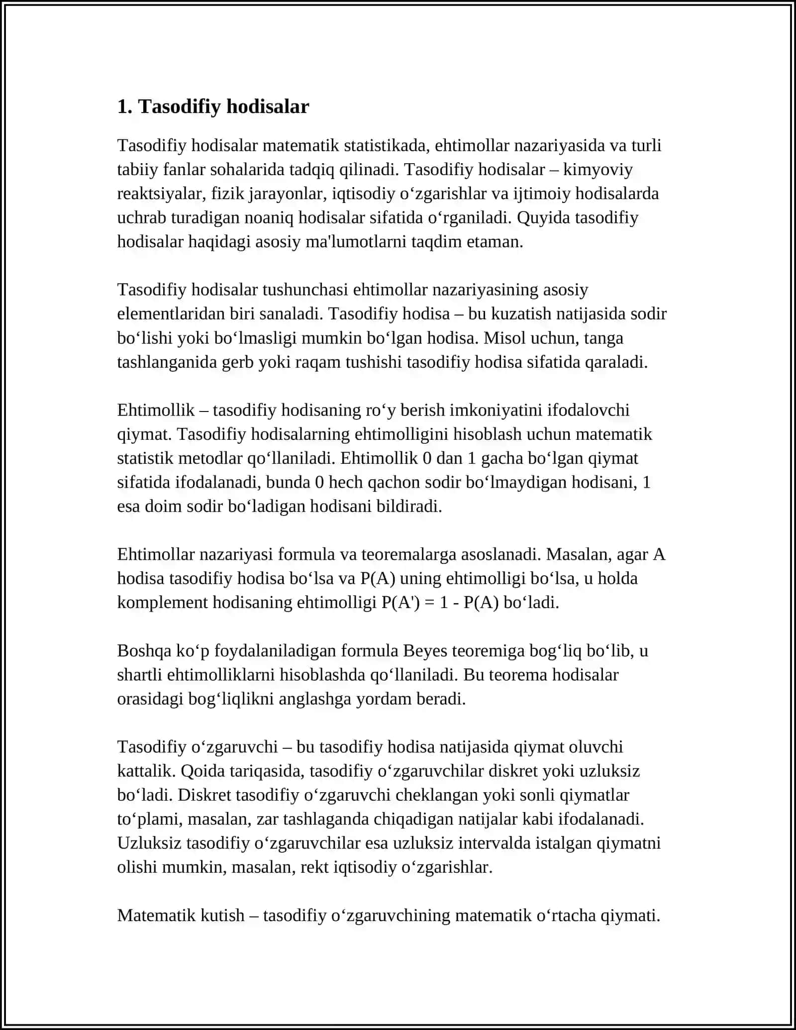 Tasodifiy hodisalar 4