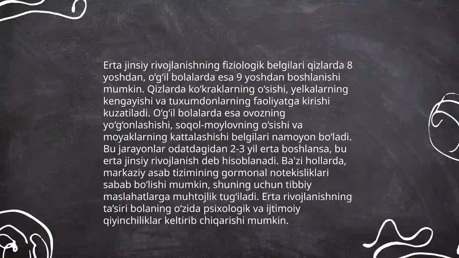 Erta jinsiy rivojlanish sindromi 4